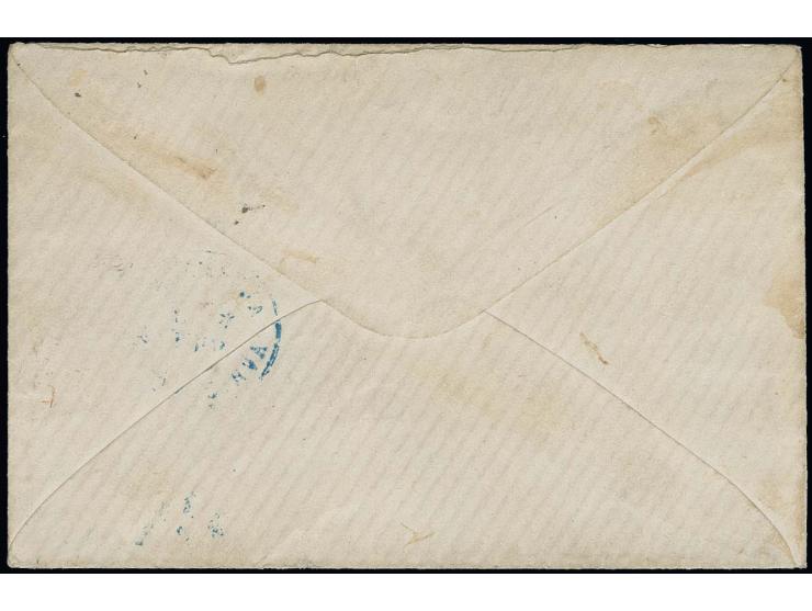  2½ auf 2½ Gr. braunorange und 5 Pfge. violett, Ausgabe 1875 mit EKr. "RUPRECHTSAU 1 8 75" auf kleinem Briefumschlag (im Rand