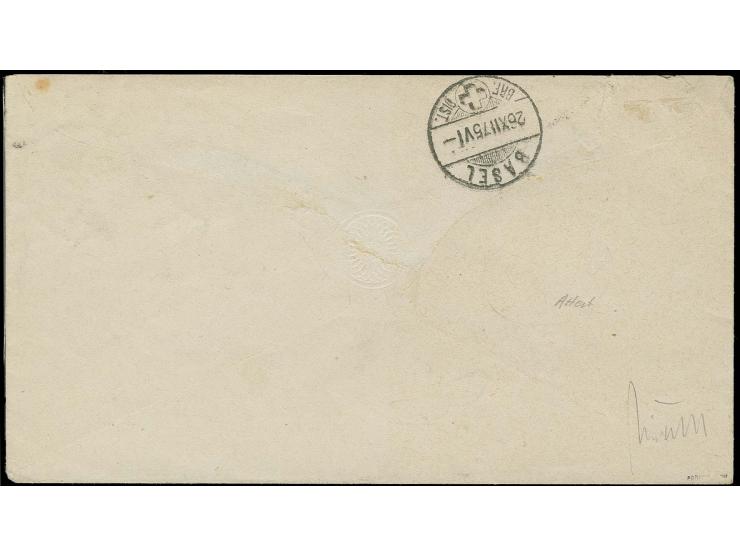 10 Pfge. karmin als Zufrankatur auf Ganzsachenumschlag Großer Schild 1 Gr. mit Sachsen-DKr. "HERRNHUT 24 XII 74" in die Schwe