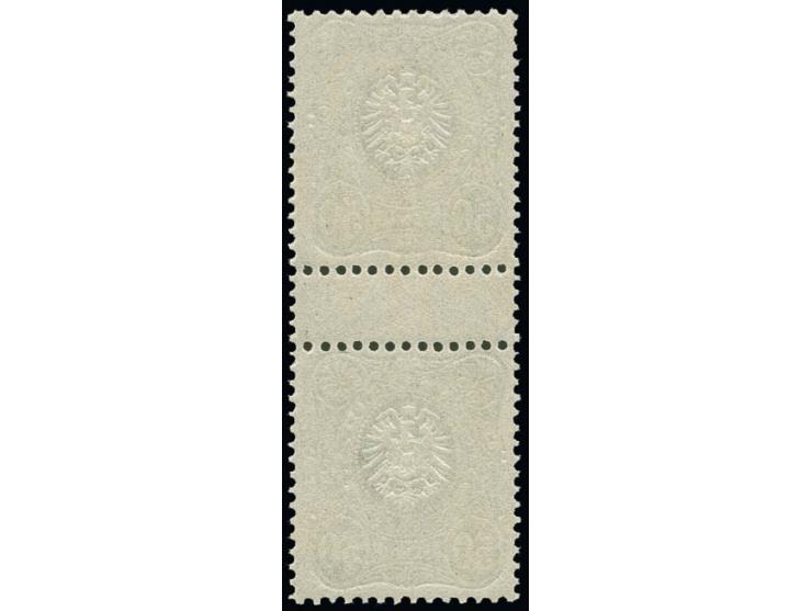 3 Pfg. gelblichgrün - 50 Pfg. oliv, kpl. postfrischer Zwischenstegsatz, dabei 2 Marken mit Plattenfehlern Mi.-Nr. 40III und 4
