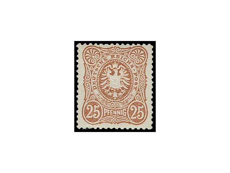 25 Pfg. dunkelrotorange, postfrisch, Pracht, sehr seltenes Stück, Fotoattest Wiegand BPP (Mi. 4.500,-)