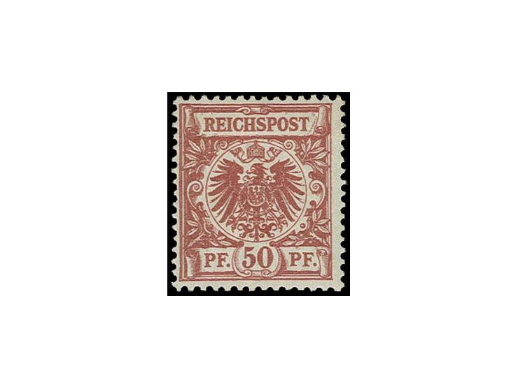 50 Pfg. dunkelbräunlichrot, sauber ungebraucht, ein leichter Gummibug ist herstellungsbedingt, Kabinett, Fotoattest Jäschke-L