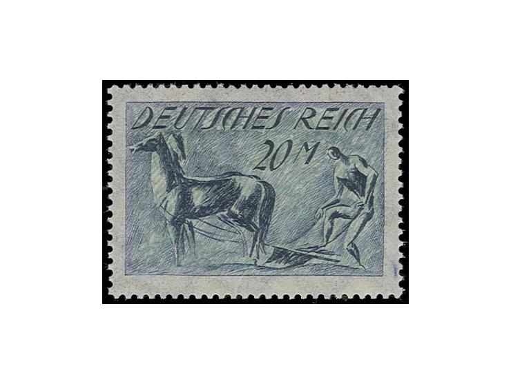 1921, Arbeiter und Ziffer mit Wz. Waffeln: 20 M. mit doppeltem Unterdruck, postfrisch, Kabinett, selten, Fotoatteste Bechtold
