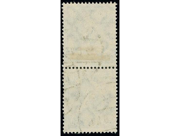 Posthorn 50 M. mit Wasserzeichen "Kreuzblüten", senkrechtes Paar, entwertet durch Maschinenstempel von Hamburg, Pracht, Fotoa