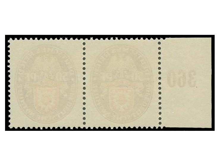 1929, Nothilfe 50 Pfg. mit Plattenfehler "PE", im waagerechtem Randpaar mit Normalmarke, postfrisch, Kabinett