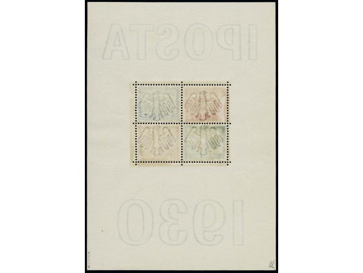 IPOSTA-Block, postfrisch, kl. Bleistiftsignatur und 1mm erhöht sign. Schleggel D. BPP