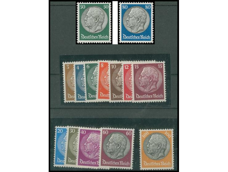 1933, Hindenburg 3-100 Pfg., kpl. postfrisch, Kabinett, Fotoattest Oechsner BPP