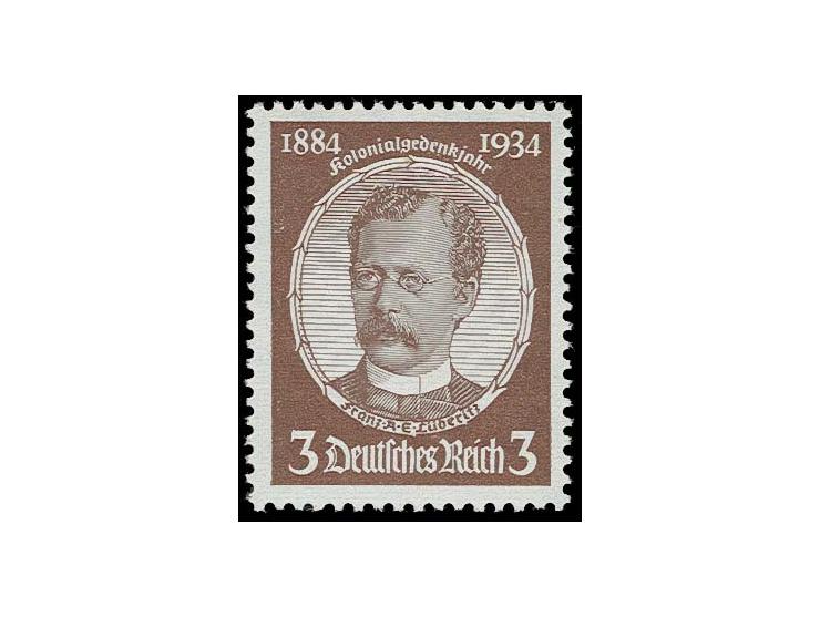 Kolonialforscher 3 Pfg.dunkelrötlichbraun, postfrisch, seltene Marke, sign. Oechsner BPP
