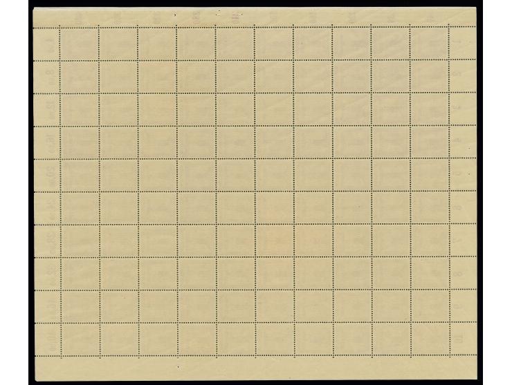 1944, Parteidienstmarke 40 Pfg. im kompletten Bogen, Feld 9 mit falschem Reihenwertzähler "46" statt "36", postfrisch, einwan