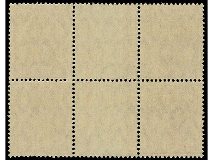 40+Z+40 stumpfrot (poröser Druck), 2 Stück im Block, postfrisch, Fotoattest Dr. Oechsner BPP (Mi. 1200,-)