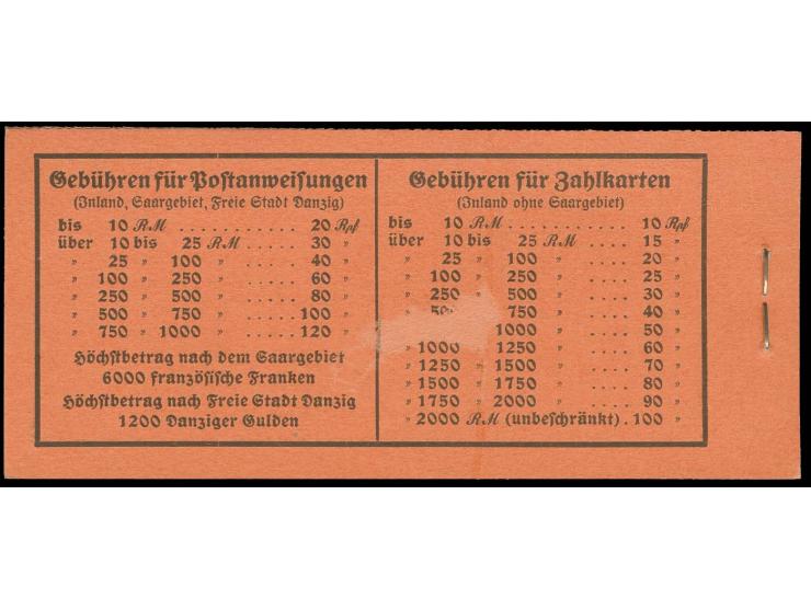 1932, Reichspräsidenten-Heftchen mit O-Nr. 18, postfrisch, rückseitiger Deckel aufgerauht (Mi. 1.200,-)