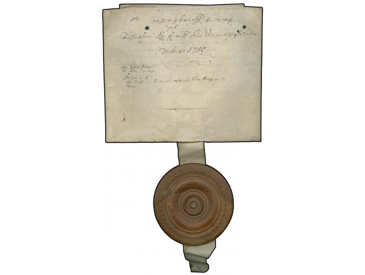 Carl Theodor, Pfalzgraf bei Rhein, Kurfürst in Bayern, dekorative Urkunde auf Pergament, datiert Mannheim, 1750, ohne Untersc