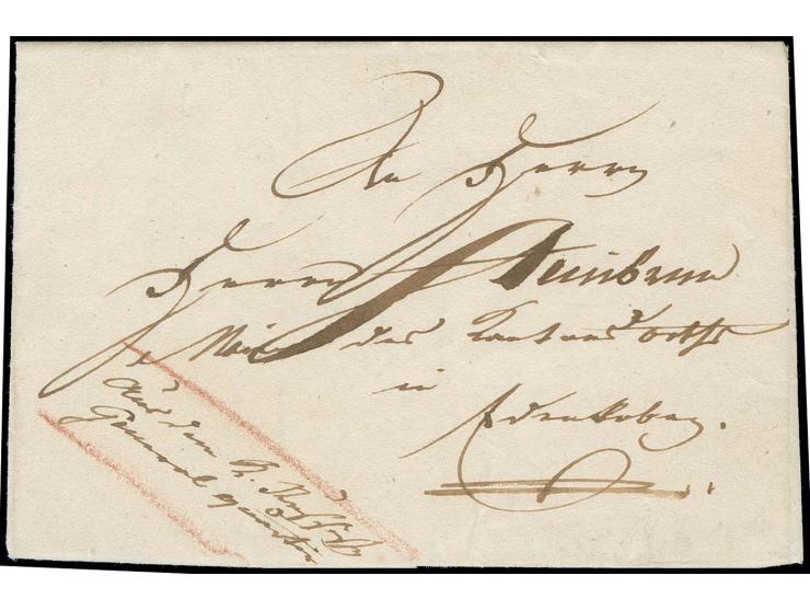 1814, "Walsheim 21.2", eigenhändig von General Rdanijski geschriebener, kpl. Faltbrief mit kpl. Text und Datierung sowie hand