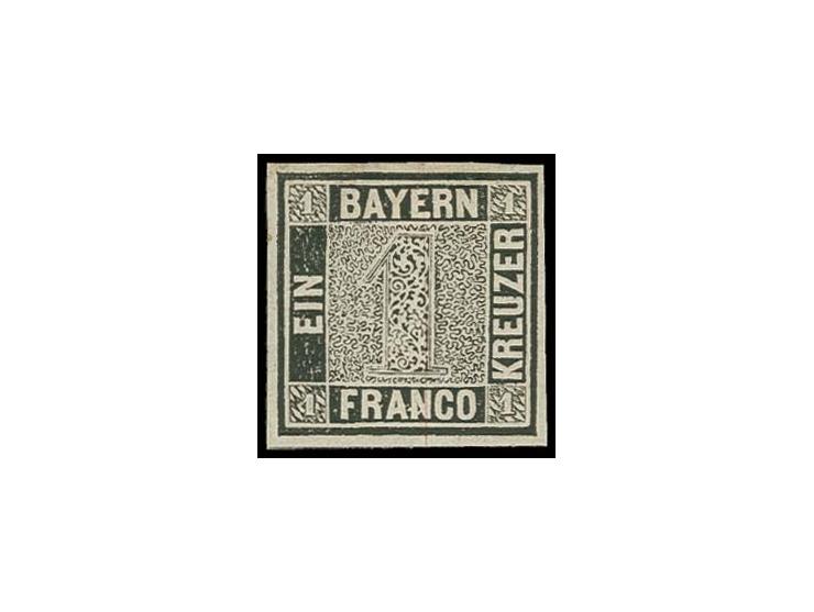 1849, Probedruck 1 Kr. tiefschwarz mit senkrechten roten Seidenfaden, allseits breitrandig und farbtief, ungebraucht mit zeit