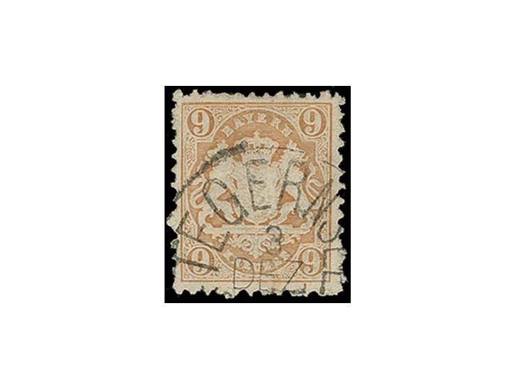 9 Kr. braun mit geteiltem Wz., sauberer Stempel vom Tegernsee, unmerkliche Mängel, sign. Sem BPP (Mi. 600,-)
