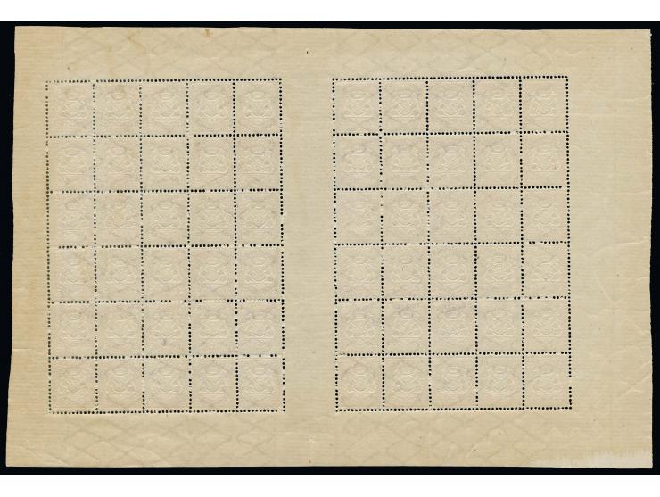 1870, Wz. weite Rauten: 3 Kr. karmin im vollständigen ungefalteten Schalterbogen von 60 Marken, postfrisch, an einer Stelle g