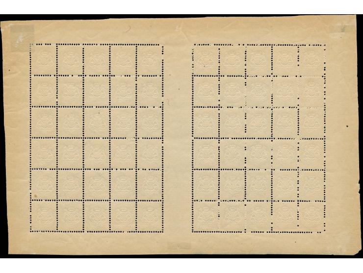 1873, 9 Kr. braun im vollständigen ungefaltetem Schalterbogen von 60 Marken, ungefaltet in außerordentlich frischer Erhaltung