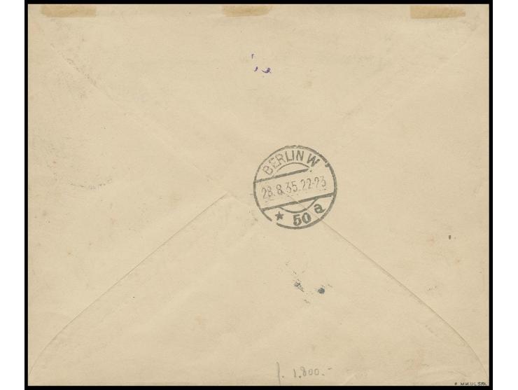 1933, Lewanewskij flight 1 r. on registered Rosenberg cover from "MOSKWA 27.8.35" to Berlin with arrival mark, scarce, signed