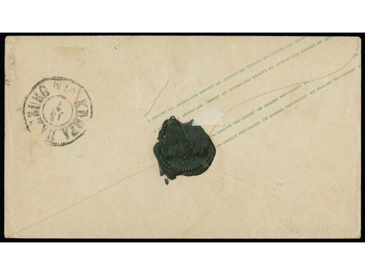  1856/57, 1/15 Th. blau genetzt, voll- bis breitrandig mit Ra2 "ACHIM 14 JULI" als Zufrankatur auf Ganzsachenumschlag Georg 1