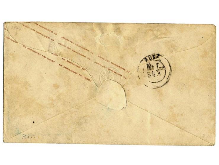 1864, Umschlag 1 Sgr. im Kleinformat mit glasklarem "NEUBRANDENBURG BAHNHOF 30 3 * 67" nach Rostock