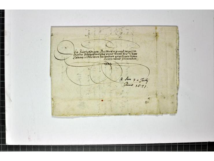  1521, Brief mit Inhalt an den Bürgermeister und Rat der Stadt Kolberg mit vorderseitigem Präsentationsvermerk