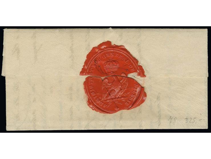 1807, "No.60 GRANDE-ARMÉE", schwarzer L2 auf kpl. Faltbrief von Breslau mit handschriftlichem Franchise "L'administratuer gén