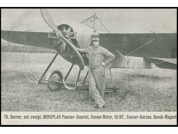 1913, Airmail Laufen-Solothurn 50 c. green with additional franking tied by special cancellation "SCHWEIZ. FLUGPOST LAUFEN SO
