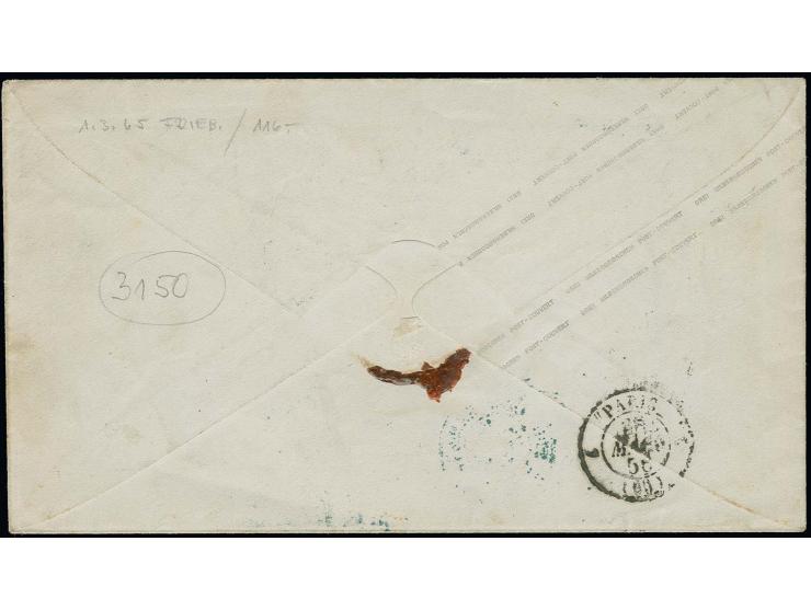 1850, ½ Sgr. rotorange, allseits breitrandig mit zentrischer Nr. "1626" als Zufrankatur auf Ganzsachenumschlag 3 Sgr. gelb mi