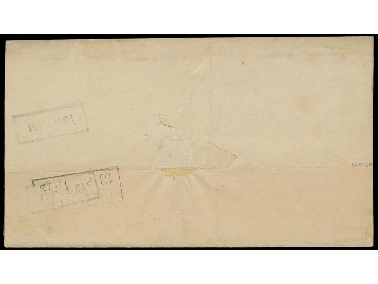 2 Sgr. blau, farbfrisch und voll- bis breitrandig mit Ra3 "BERLIN / STADTPOST-EXP:XII / 12 9" auf Briefhülle (Seitenklappe fe