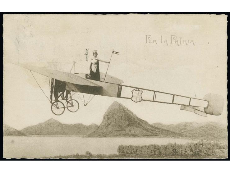 Lugano-Mendrisio 25 c., type I, with additional franking tied by special cancellation "POSTA AEREA SVIZZERA LUGANO" to specia