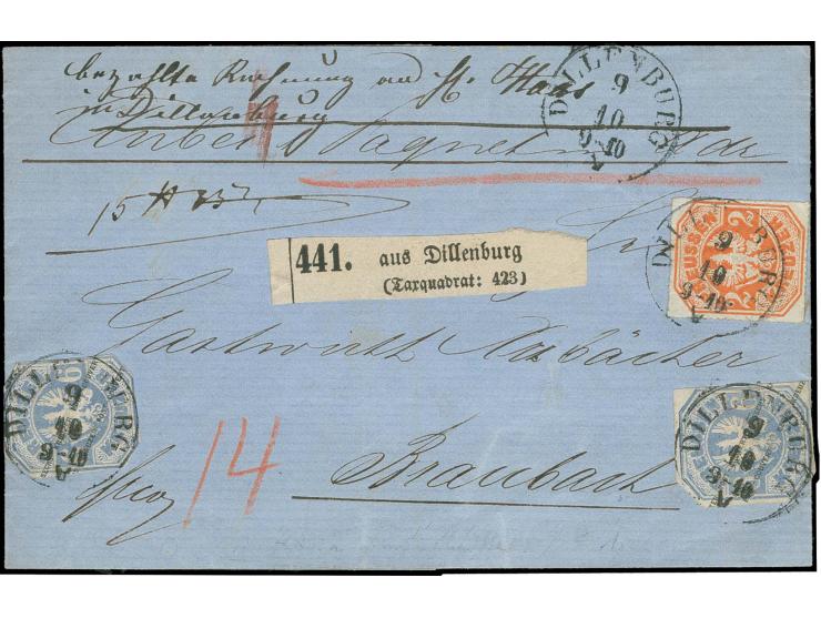 Ganzsachenausschnitt Wappen 6 Kr. grauultramarin, 2 Stück, einmal achteckig geschnitten, der andere rechts mit vollen Ecken, 
