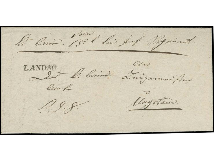  1819 (ca.), portofreier Militär-Dienstbrief vom 15. Linien Infanterie Regiment mit L1 "LANDAU" 