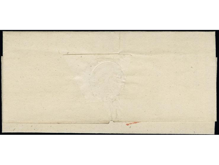  1844, Militär-Dienstbrief des 'Königlichen Artillerie Commandos der Festung Landau" mit rotem EKr. nach Speyer