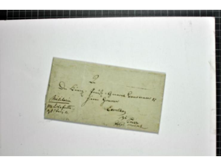 1814, Preußischer Feldpostbrief vom 8. Juni aus Lüttich mit handschriftlichem Vermerk "Militaria pr. estafette" an den preußi