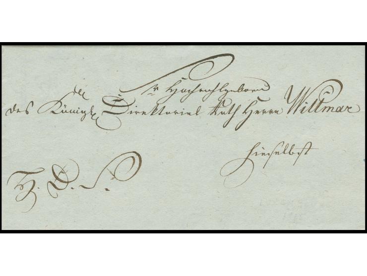 Militärdienstbrief vom 24. Juli mit rückseitigem Absenderstempel "Koenigl. preuss. Kommandatur der Festung Luxemburg" an das 