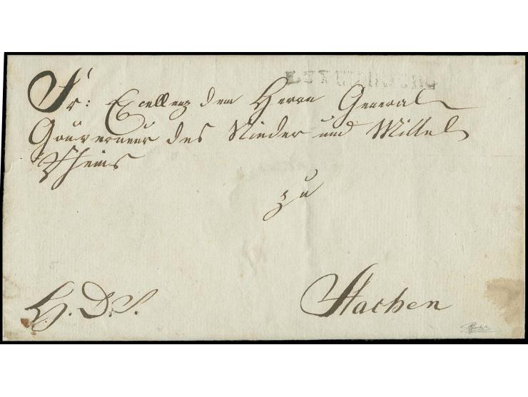 1825 (ca.), undatierte Briefhülle "H.D.S." mit L1 "LUXEMBOURG" an den Generalgouverneur des Nieder- und Mittelrheins zu Aache