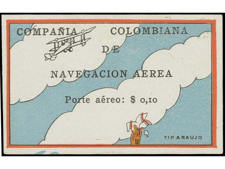 ISSUES OF CCNA: 1920, multicolores 'Clouds and small Biplane' 10 c., good margins all round and of excellent colour, unused a