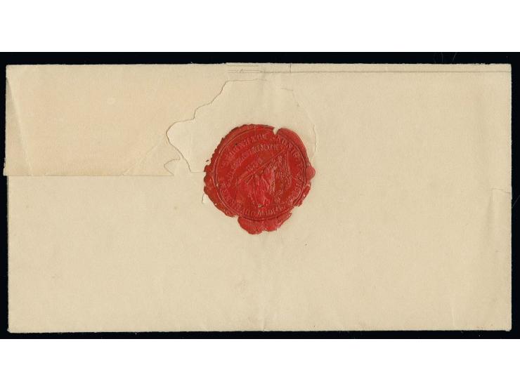  1840 (ca.), Militär-Dienstbriefhülle mit rückseitigem Lacksiegel der Bundesfestung an den königlich niederländischen Regieru