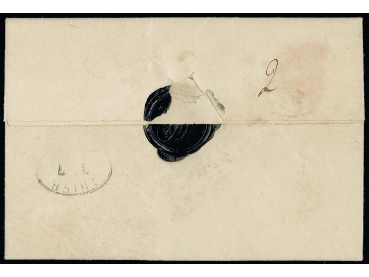  1843, kpl. Militärbrief aus Pillau mit handschriftlichem Vermerk "Portofreier Offizier-Familien-Brief zur Bundesfestung Luxe
