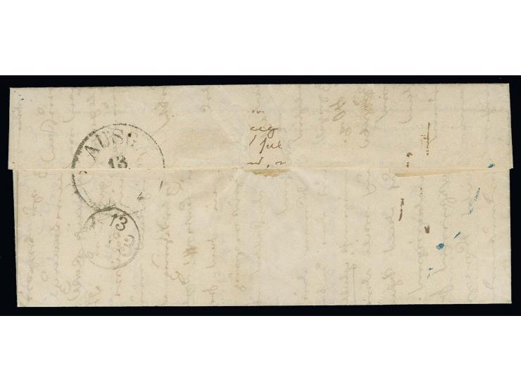  1853, Brief eines preußischen Militärangehörigen der Bundesfestung mit rotem DKr. "LUXEMBOURG 10 JANV. 53" nach Mönchengladb