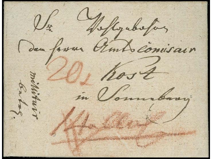  1814, kpl. Brief vom 24. Mai, kurz nach Einzug der alliierten Truppen, von Mainz nach Sonneberg mit handschriftlichem Vermer