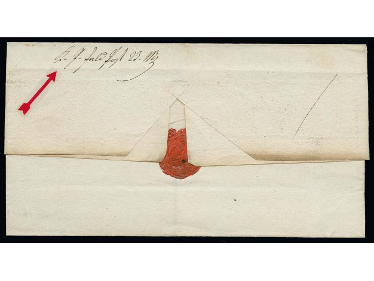 Preussisches Kontingent: 1817 (ca.), "MAINZ", L1 auf Briefhülle mit rückseitigem handschriftlichem Vermerk "K.P.FELDPOST 23 M