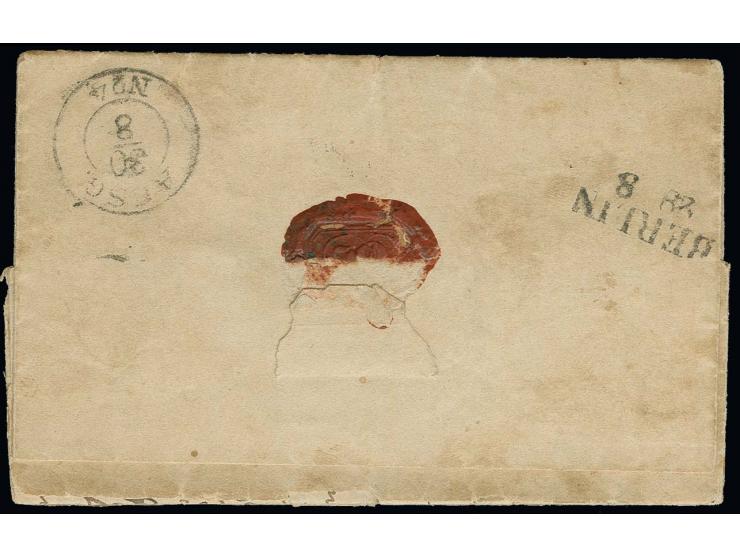  1848, kpl. "Soldatenbrief" mit Fingerhutstempel "MAINZ 27 8 1848" nach Breslau, wahrscheinlich wegen fehlender Angabe der Ei