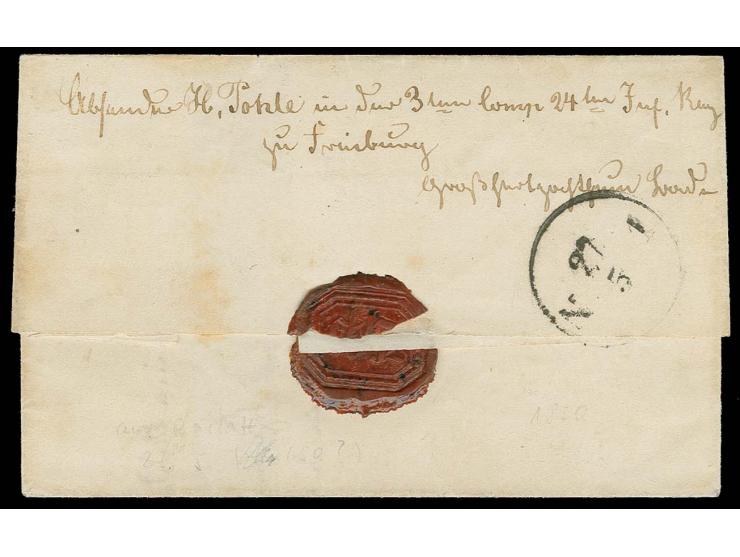 1849 (?), portofreier 'Militär-Brief' mit DKr. "FELD-POST D.8 ARMEECORPS" nach Salzwedel, Briefinhalt: neue Adressangabe "3te