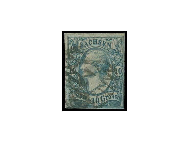 10 Ngr. blau auf glasigem Papier, voll- bis breitrandig mit Nr. "2", Fotobefund Rismondo BPP (Mi. 420,-)
