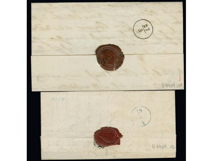  "RATZEBURG 25 3 1850", 1 1/2 Kreis-Stempel auf kpl. Faltbrief über Lauenburg nach Hannover, links unten vermerkt "frey Grenz