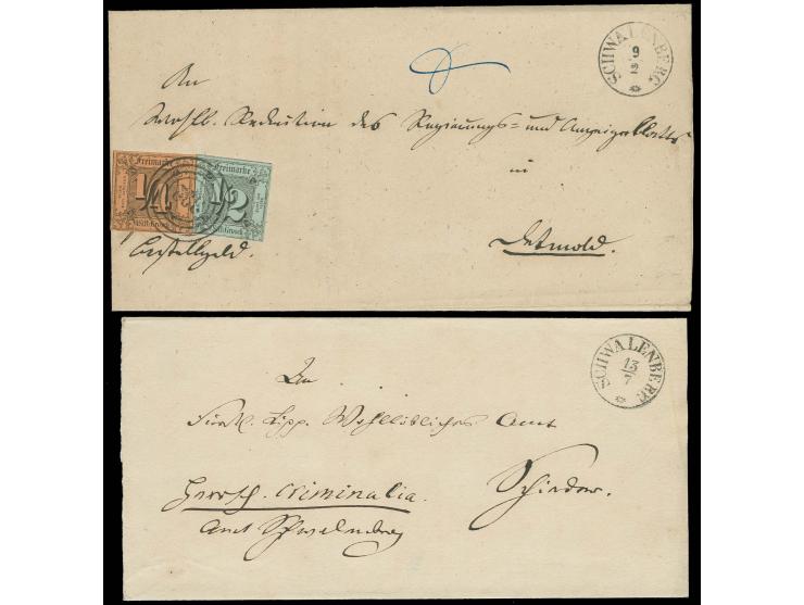 1852/58, Ausgabe auf farbigem Papier: ¼ Sgr. auf braunorange, bis auf minimal berührte Stelle unten rechts breit- bis überran