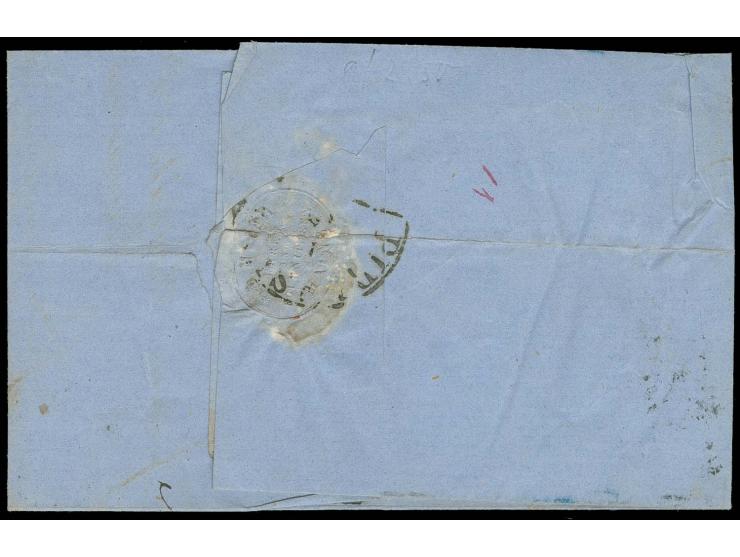 6 Kr. auf lebhaftgraurot, allseits breit- bis überrandig, dreiseitig mit Teilen von 5 Nachbarmarken, mit klarer Nr. "134" und