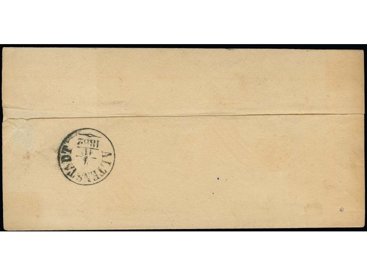  1859/61, 1 Kr. grün, waagerechter 6er-Streifen und Einzelstück mit Nr. "90" und nebengesetztem EKr. "ASSENHEIM 4 10 1862" au