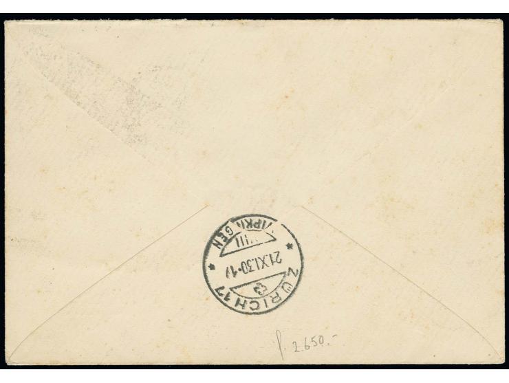 1930, Mail-drop at Bourg sur Gironde, pre-printed cover with french franking addressed to Zürich, with special board cachet "