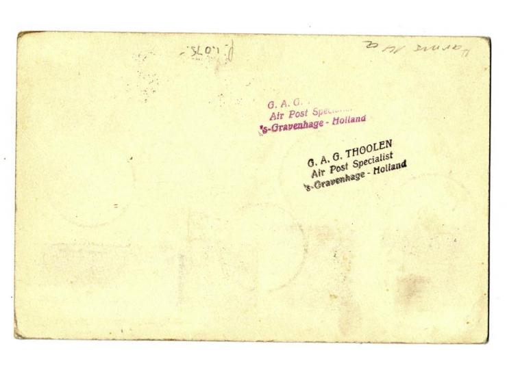 America Flight, Dutch post, card from "AMSTERDAM 28.10.30" via Friedrichshafen with Puerta de la Luz arrival mark, on-board c